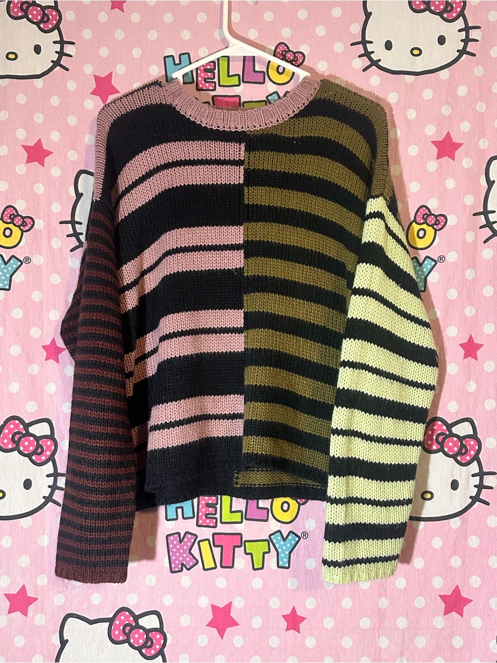 (3/$17 OR 5/$25) Forever 21 Striped Colorblock Crewneck